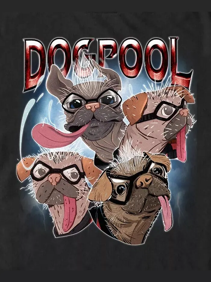 Мужская футболка с коротким рукавом Dogpool And Lightning Fifth Sun — изображение 3 из 3, черный