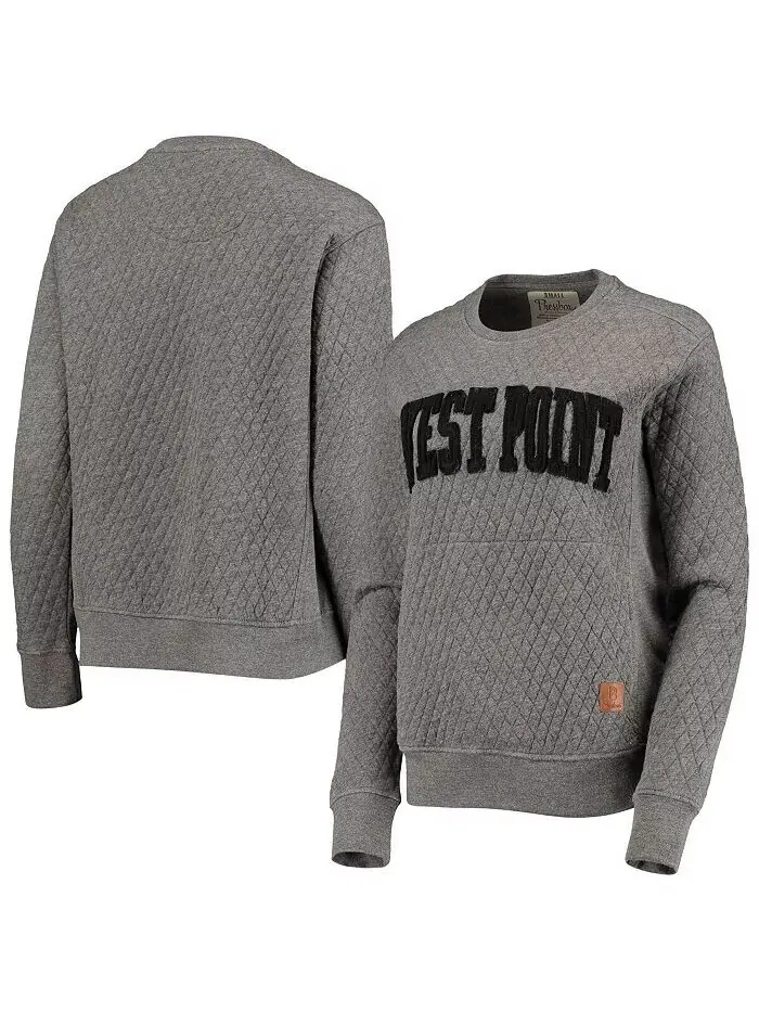 Женский стеганый пуловер с принтом Heather Charcoal Army Black Knights Moose Pressbox — серый