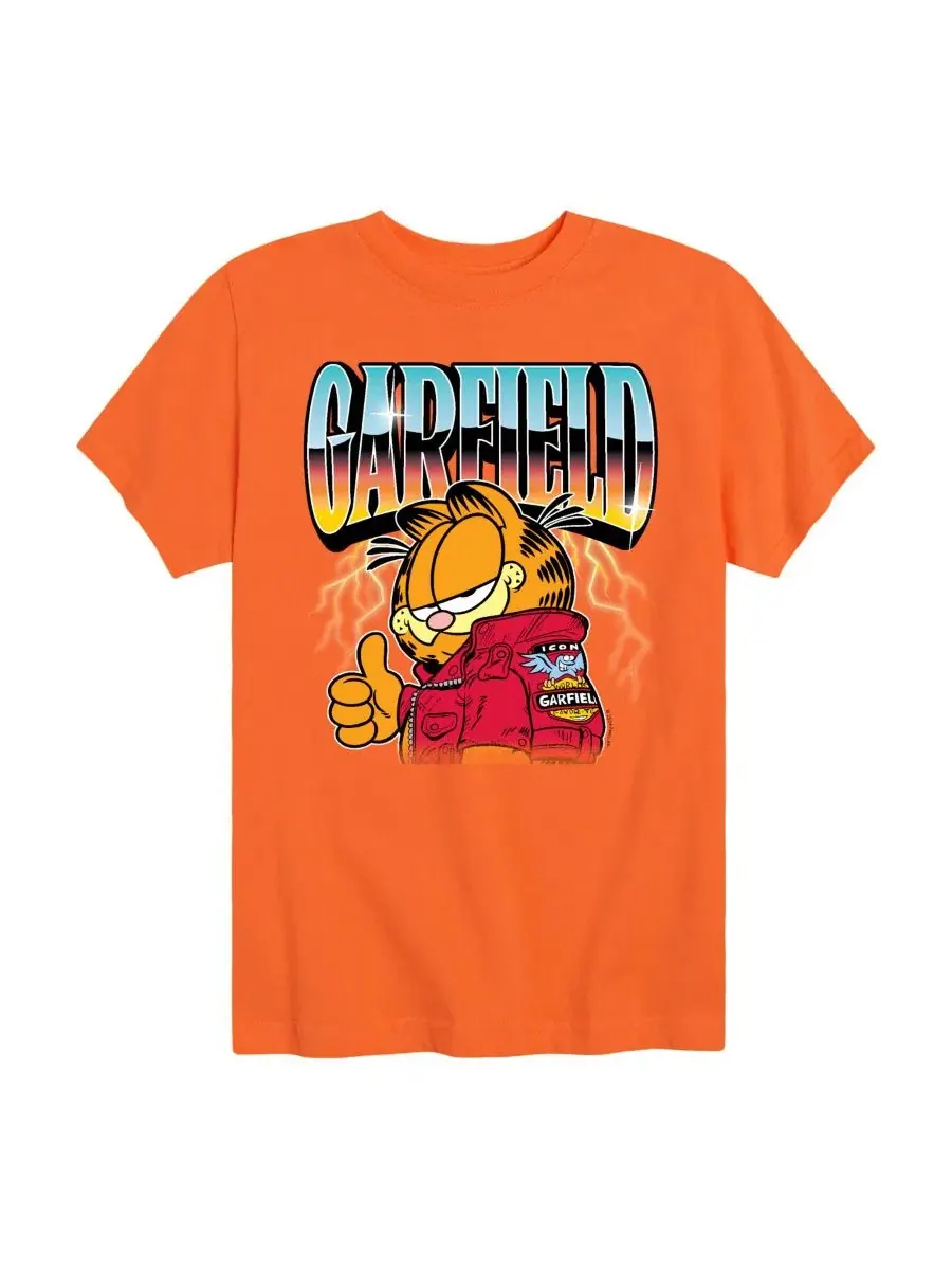 Детская футболка с коротким рукавом и графическим принтом, размер 8-20 Garfield — оранжевый