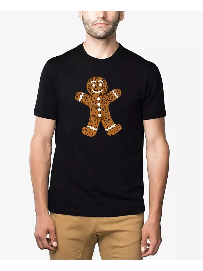 Мужская футболка Gingerbread Premium Blend с художественным принтом LA Pop Art — изображение 1 из 3, черный