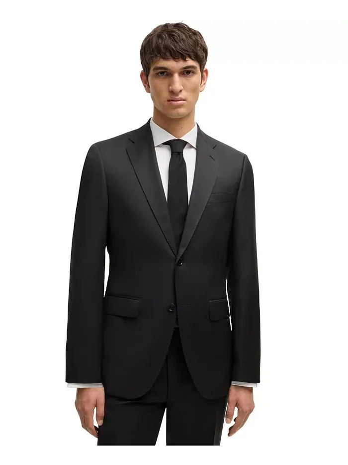 BOSS by Men's Virgin-Wool Serge Suit Jacket – Жакет мужской костюмный из чистой шерсти саржевого