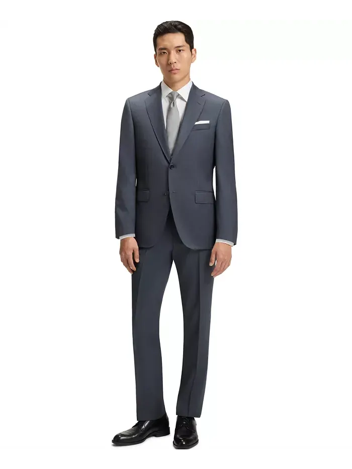 BOSS by Men's Virgin-Wool Serge Suit Jacket – Жакет мужской костюмный из чистой шерсти саржевого