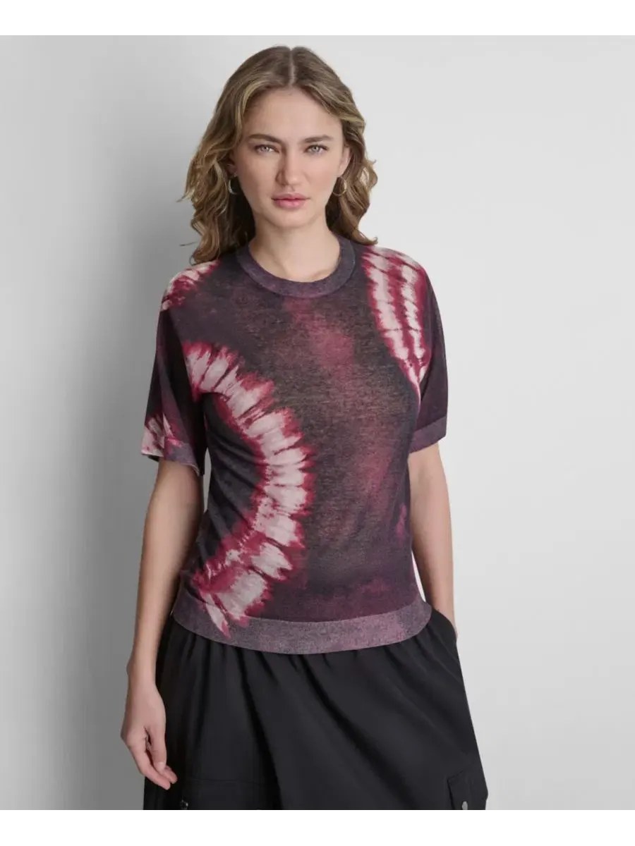 Женский свитер с короткими рукавами и принтом Dkny