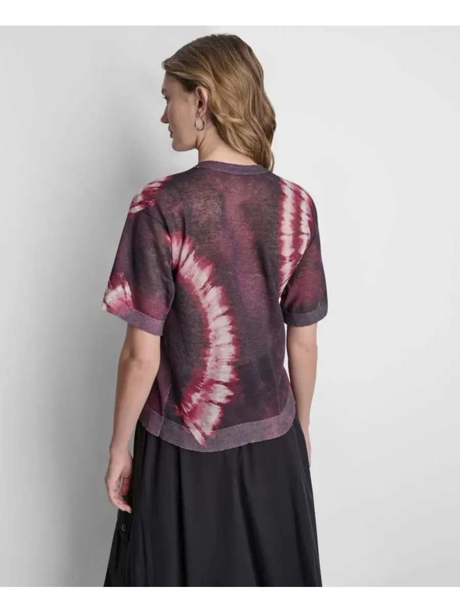 Женский свитер с короткими рукавами и принтом Dkny — изображение 2 из 5