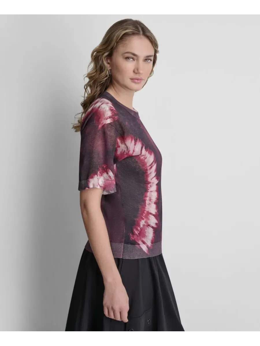 Женский свитер с короткими рукавами и принтом Dkny — изображение 3 из 5