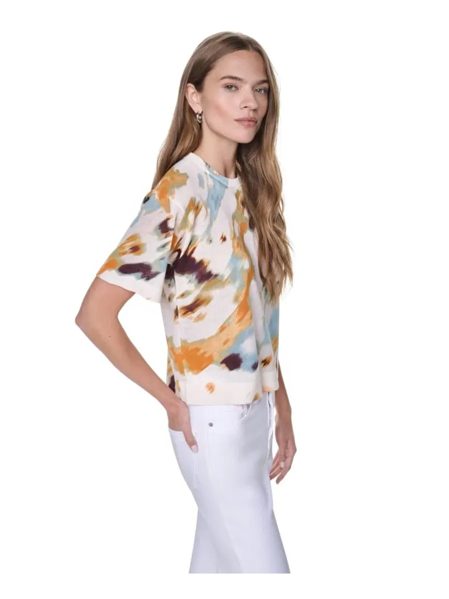 Женский свитер с короткими рукавами и принтом Dkny — изображение 3 из 6, оранжевый