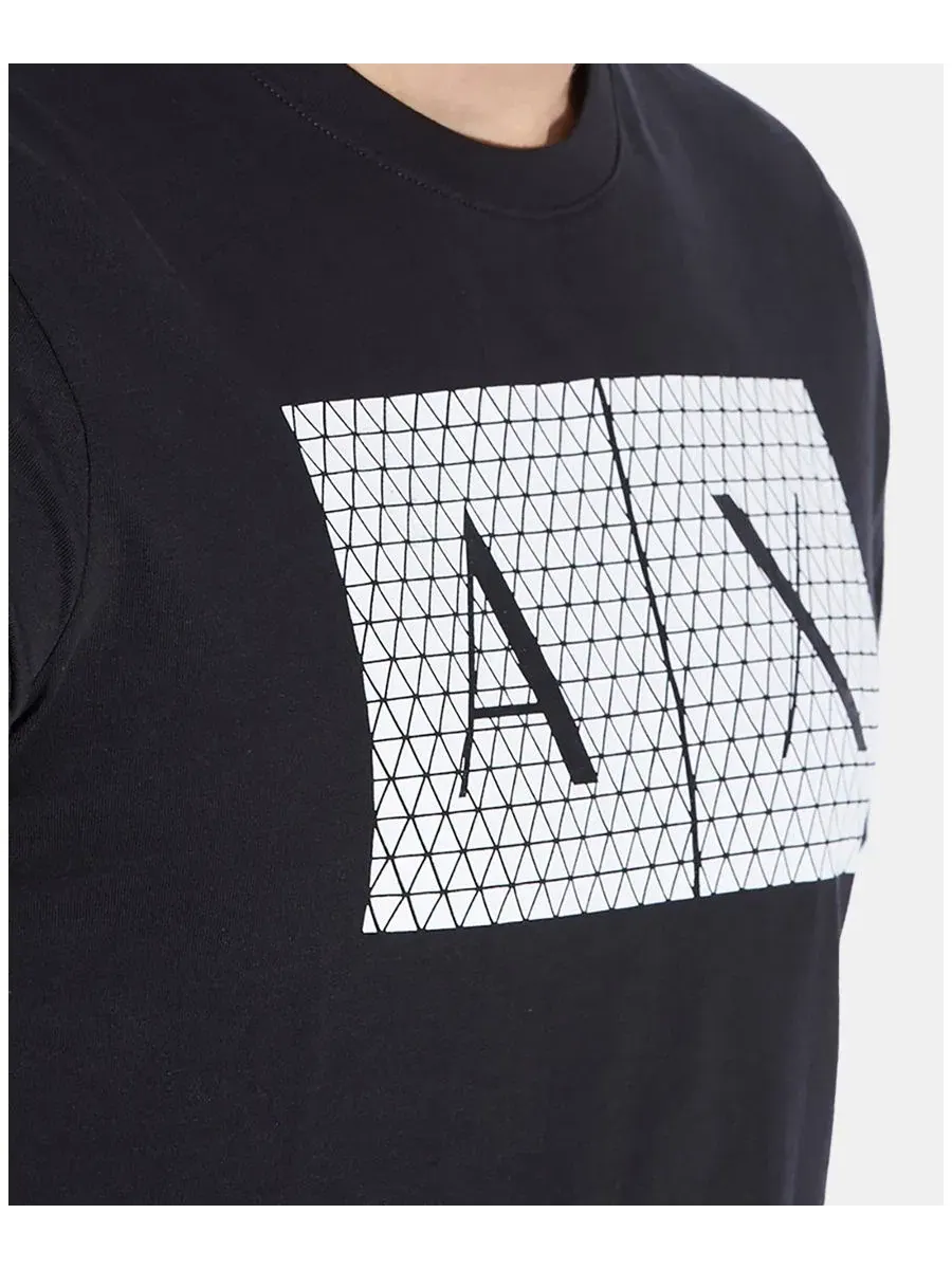 Мужская футболка с изображением триангуляции фундамента A|X Armani Exchange — изображение 4 из 4, черный