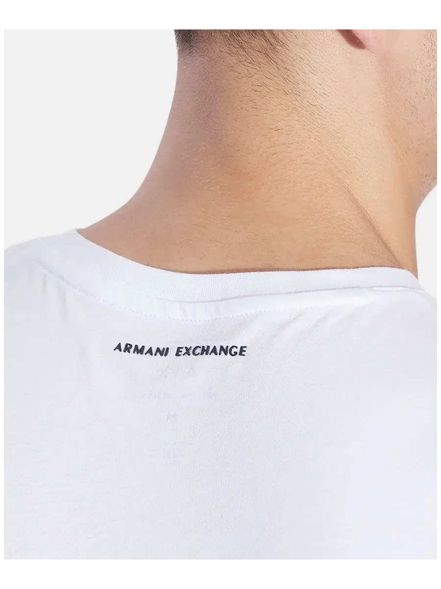 Мужская футболка с изображением триангуляции фундамента A|X Armani Exchange — изображение 5 из 5, белый
