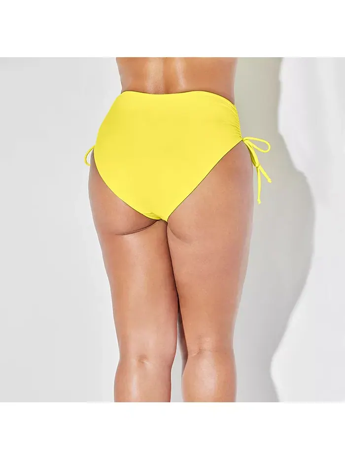 Женские трусики бикини Virtuoso с боковыми сборками и завязками Swimsuits for All — изображение 2 из 2, зеленый