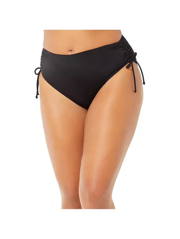 Женские трусики бикини Virtuoso с боковыми сборками и завязками Swimsuits for All — изображение 1 из 1, папайя