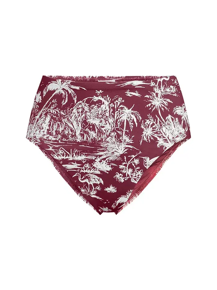 Женские бикини-трусики Cheeky с высокой посадкой Lands' End — изображение 1 из 1, бордовый