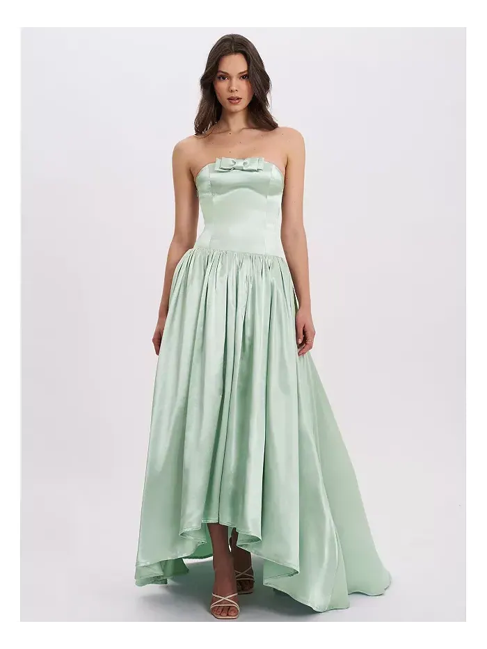 Женское платье Lael Mint Green со шлейфом на пуговицах сзади Miss Circle — изображение 1 из 11, зеленый