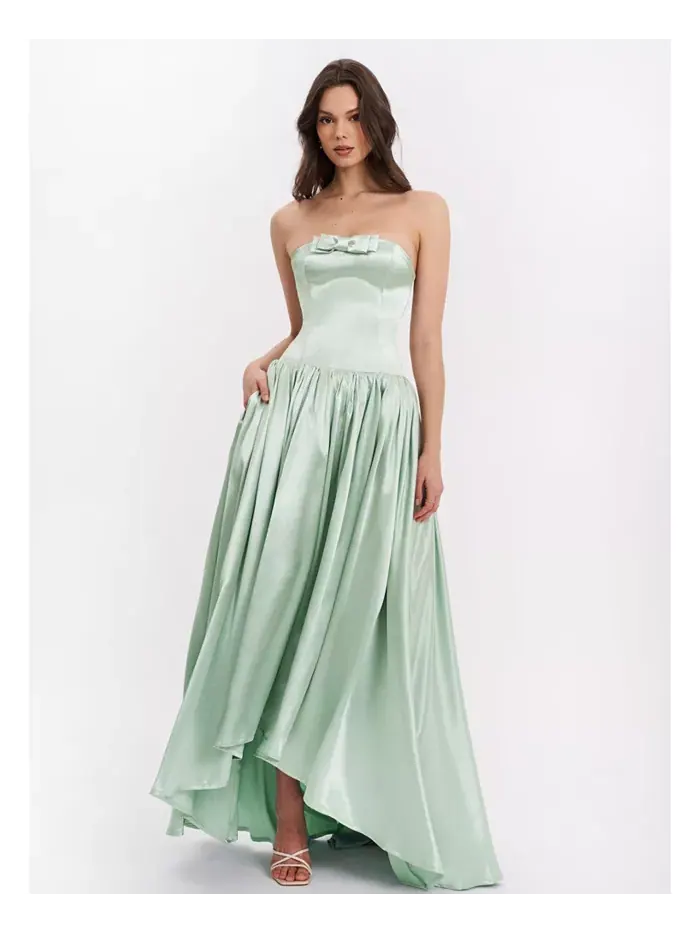Женское платье Lael Mint Green со шлейфом на пуговицах сзади Miss Circle — изображение 5 из 11, зеленый