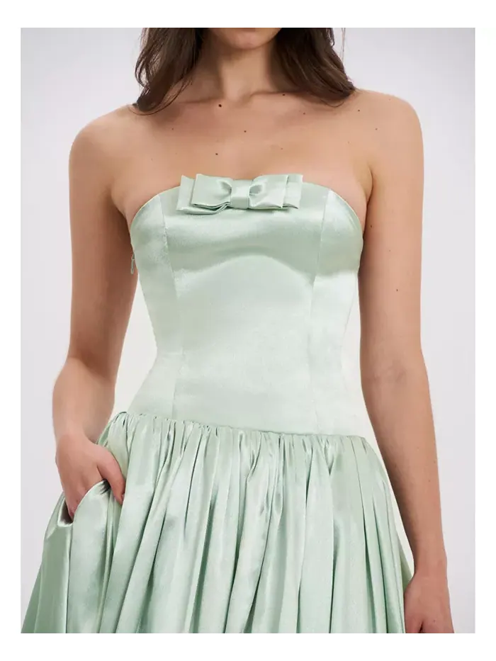 Женское платье Lael Mint Green со шлейфом на пуговицах сзади Miss Circle — изображение 8 из 11, зеленый