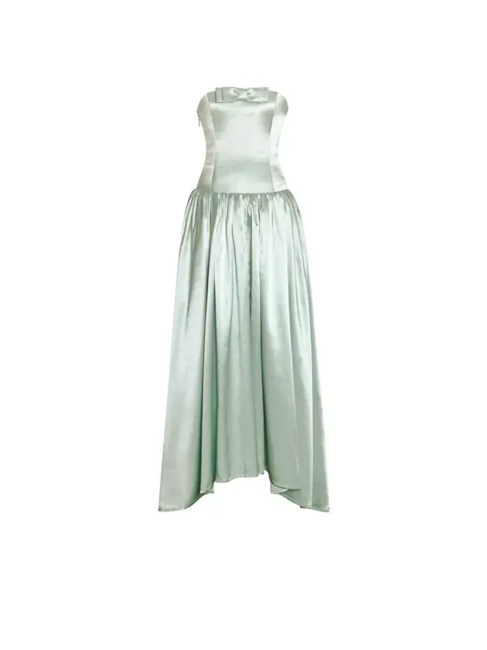 Женское платье Lael Mint Green со шлейфом на пуговицах сзади Miss Circle — изображение 9 из 11, зеленый