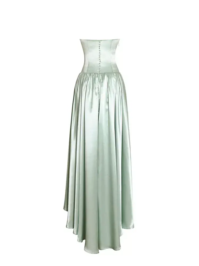 Женское платье Lael Mint Green со шлейфом на пуговицах сзади Miss Circle — изображение 10 из 11, зеленый
