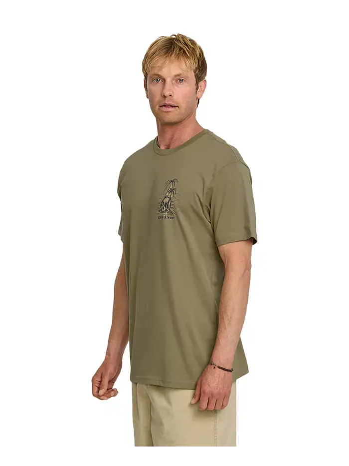 Мужская футболка с коротким рукавом Overgrown Quiksilver — изображение 3 из 7, зеленый