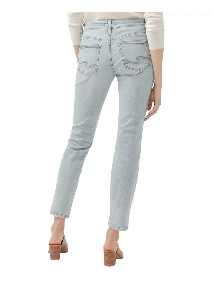 Женские джинсы Boyfriend Mid Rise Slim Leg Silver Jeans Co. — изображение 2 из 5, синий