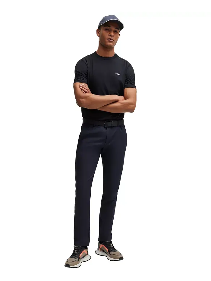 Мужская футболка с контрастным логотипом Regular-Fit Hugo Boss — изображение 3 из 4, синий
