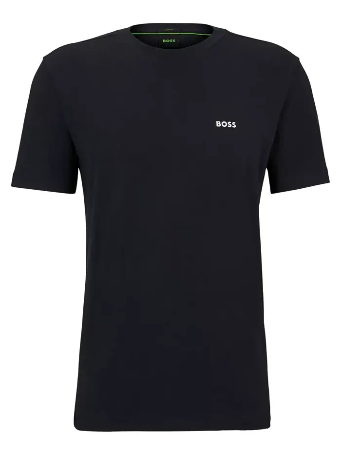 Мужская футболка с контрастным логотипом Regular-Fit Hugo Boss — изображение 4 из 4, синий
