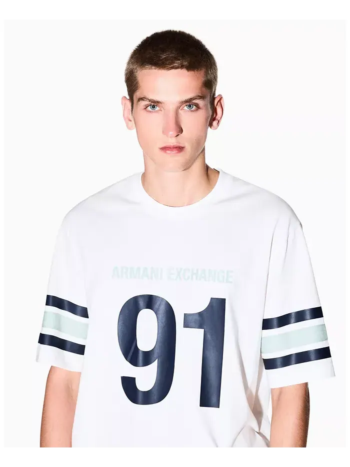 Мужская футболка «91» A|X Armani Exchange — изображение 2 из 15, бежевый/бежевый