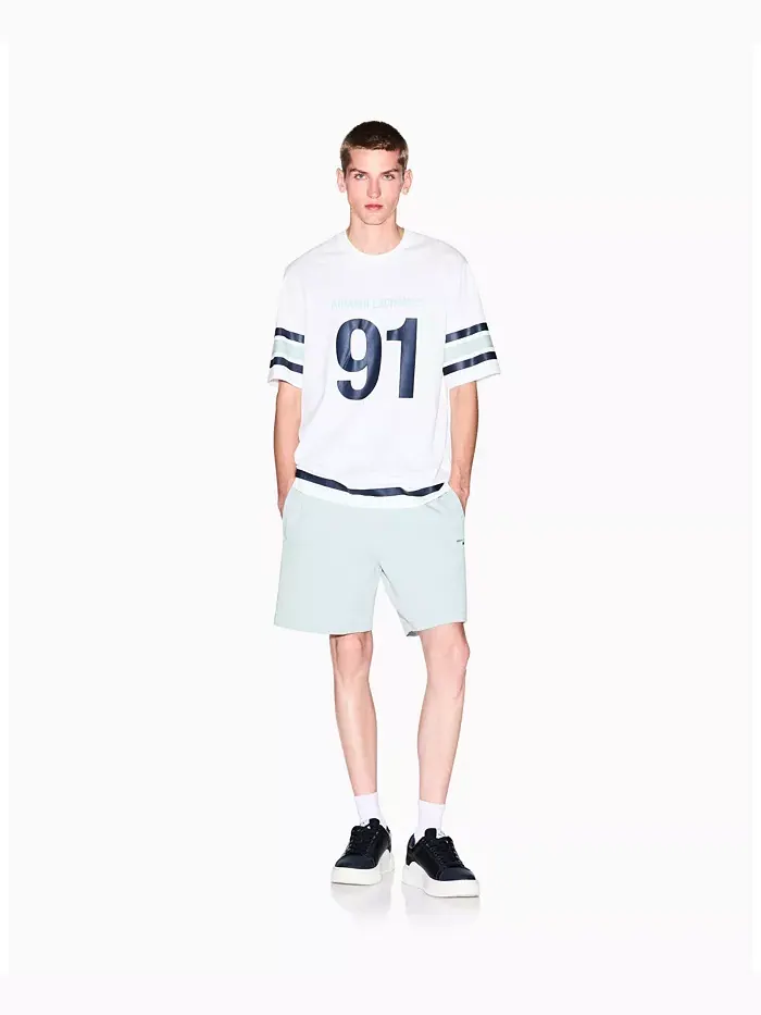 Мужская футболка «91» A|X Armani Exchange — изображение 4 из 15, бежевый/бежевый