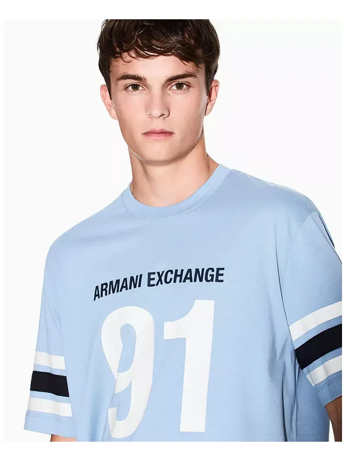 Мужская футболка «91» A|X Armani Exchange — изображение 14 из 15, бежевый/бежевый