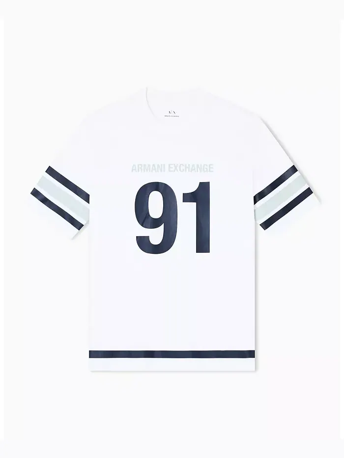 Мужская футболка «91» A|X Armani Exchange — изображение 6 из 15, синий