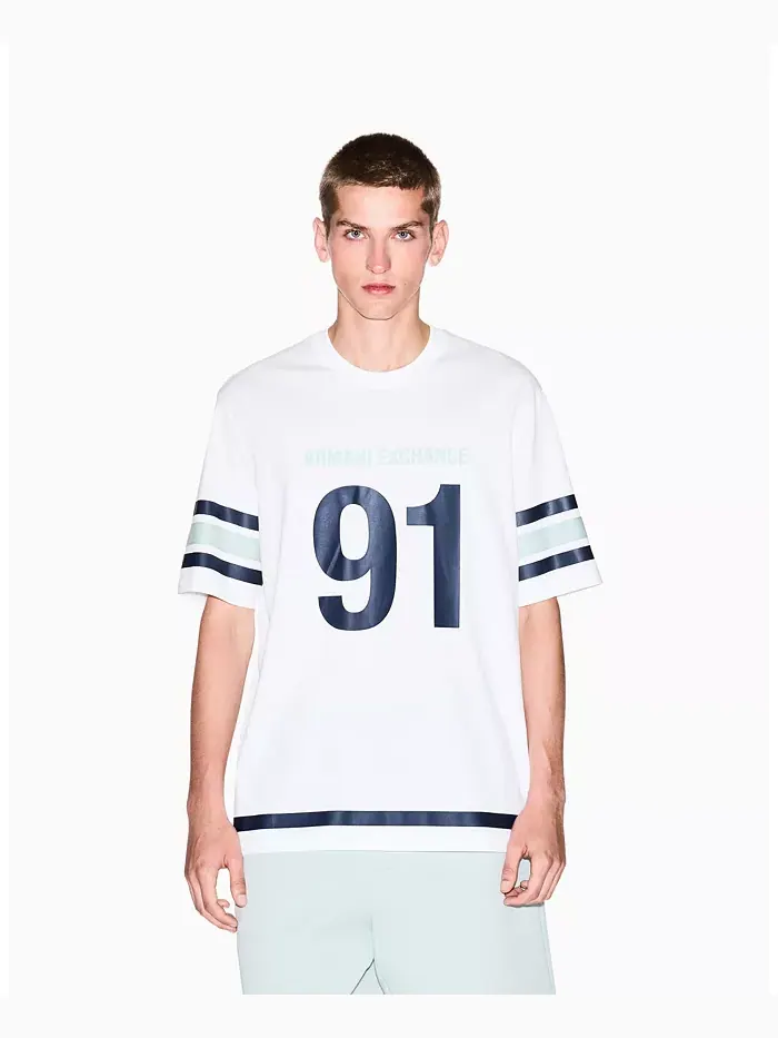 Мужская футболка «91» A|X Armani Exchange — изображение 8 из 15, синий