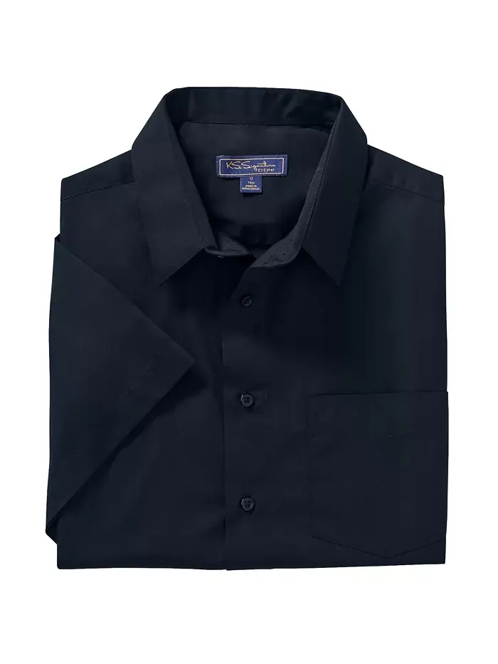 Мужская немнущаяся короткорукавная рубашка Oxford Dress Shirt KingSize — изображение 1 из 3, черный
