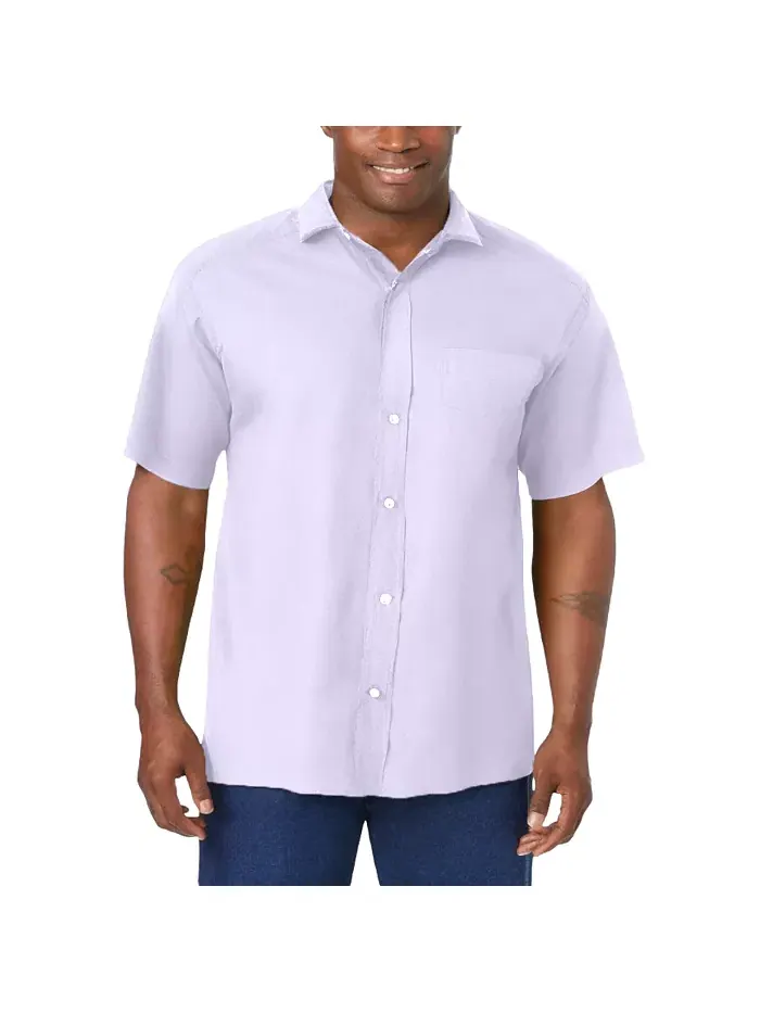 Мужская немнущаяся короткорукавная рубашка Oxford Dress Shirt KingSize — изображение 1 из 3, фиолетовый