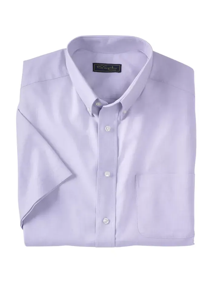Мужская немнущаяся короткорукавная рубашка Oxford Dress Shirt KingSize — изображение 2 из 3, фиолетовый
