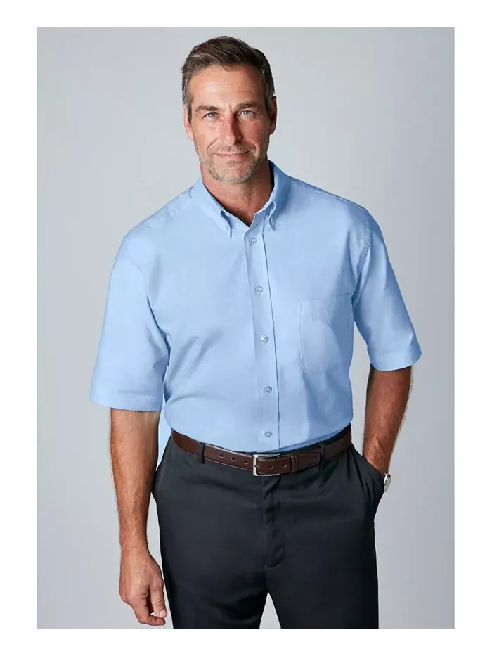 Мужская немнущаяся короткорукавная рубашка Oxford Dress Shirt KingSize — изображение 3 из 3, фиолетовый