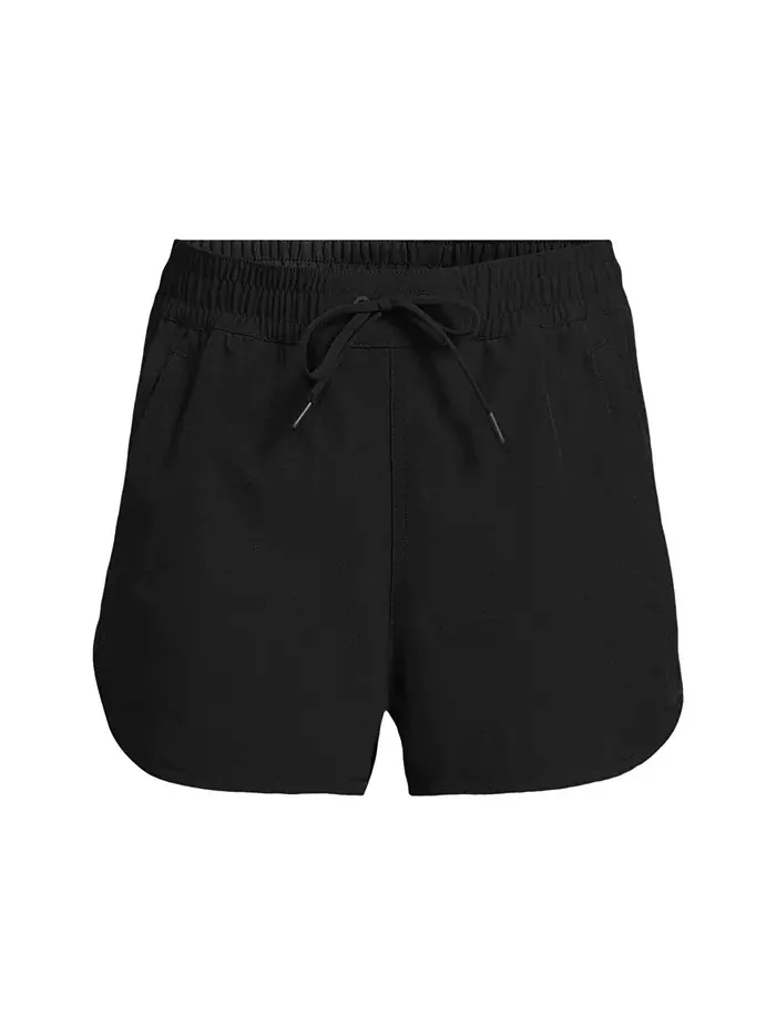 Женские плавательные шорты Packable Cover-up длиной 3" Lands' End — изображение 2 из 3, черный