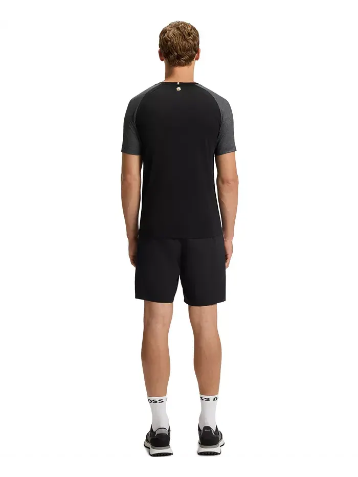 Мужская футболка Slim-Fit из сетчатого джерси Hugo Boss — изображение 2 из 4, черный