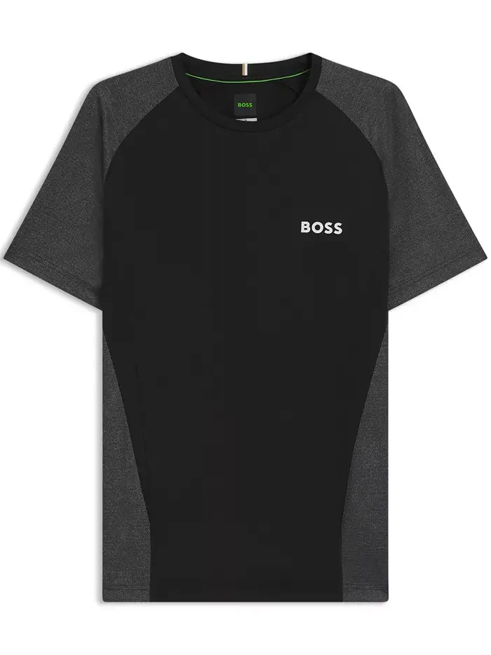 Мужская футболка Slim-Fit из сетчатого джерси Hugo Boss — изображение 3 из 4, черный