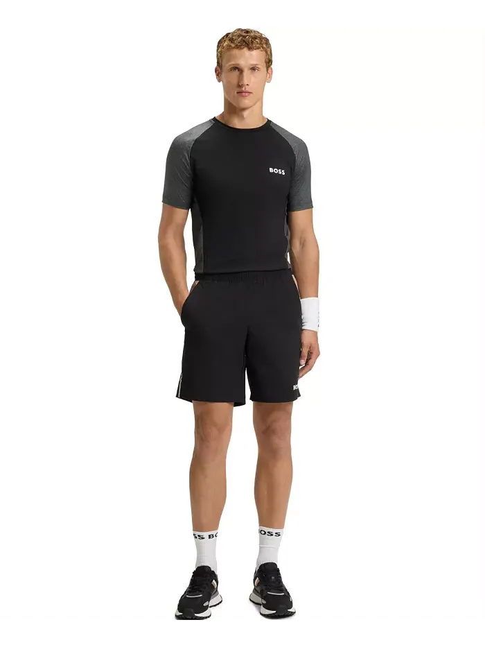 Мужская футболка Slim-Fit из сетчатого джерси Hugo Boss — изображение 4 из 4, черный