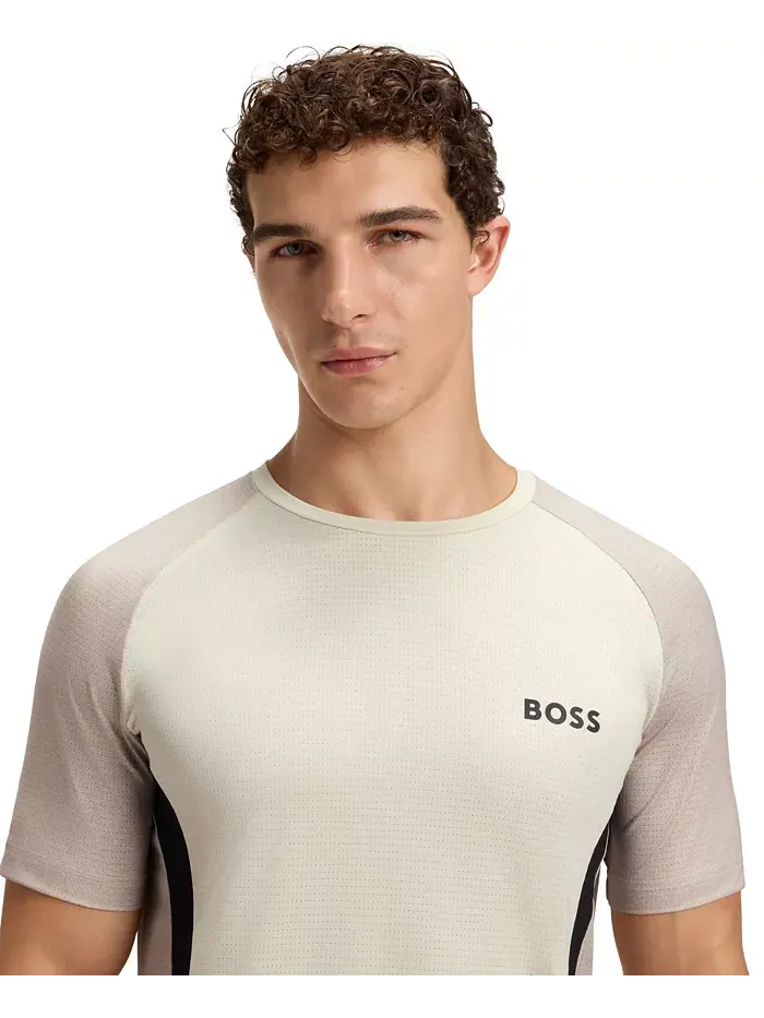 Мужская футболка Slim-Fit из сетчатого джерси Hugo Boss — изображение 5 из 5, белый
