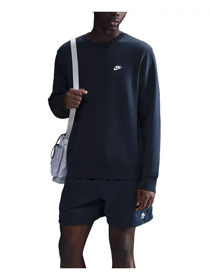 Мужской флисовый пуловер с круглым вырезом и логотипом Nike
