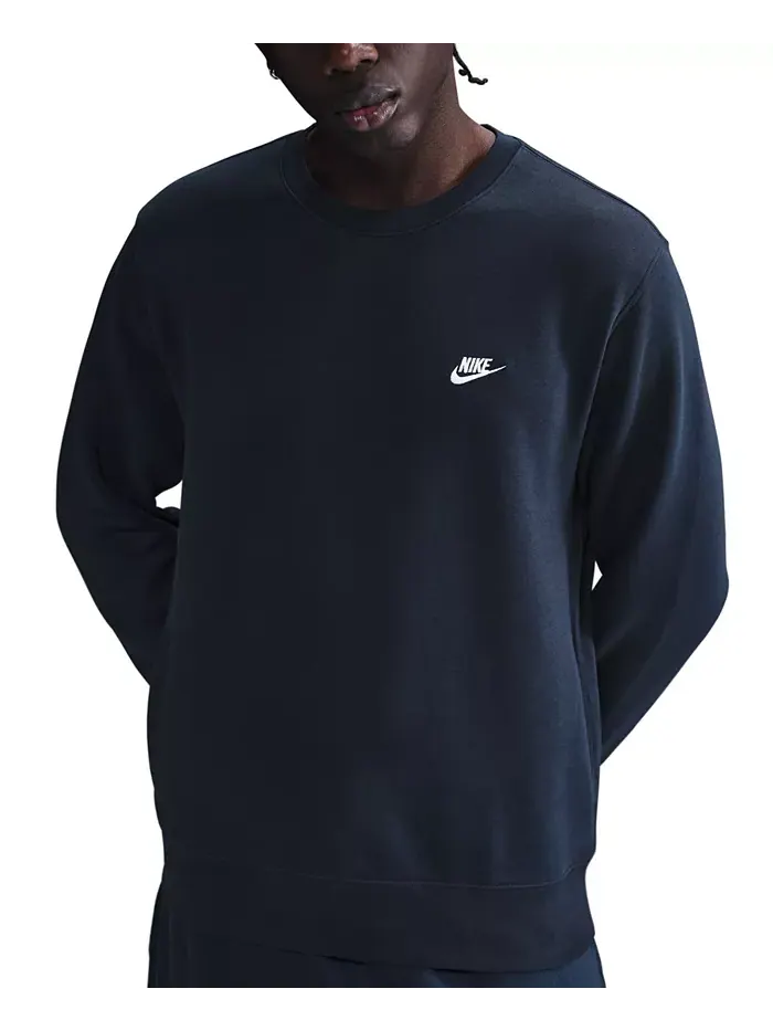 Мужской флисовый пуловер с круглым вырезом и логотипом Nike — изображение 4 из 4, белый