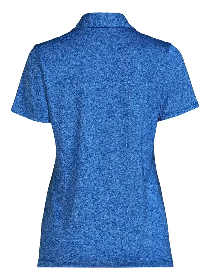 Женская быстросохнущая рубашка-поло с коротким рукавом и принтом Space Dye Sport Neck Lands' End — изображение 4 из 4, синий