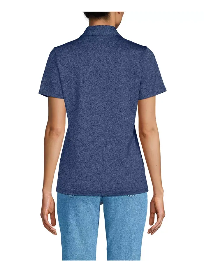 Женская быстросохнущая рубашка-поло с коротким рукавом и принтом Space Dye Sport Neck Lands' End — изображение 2 из 4