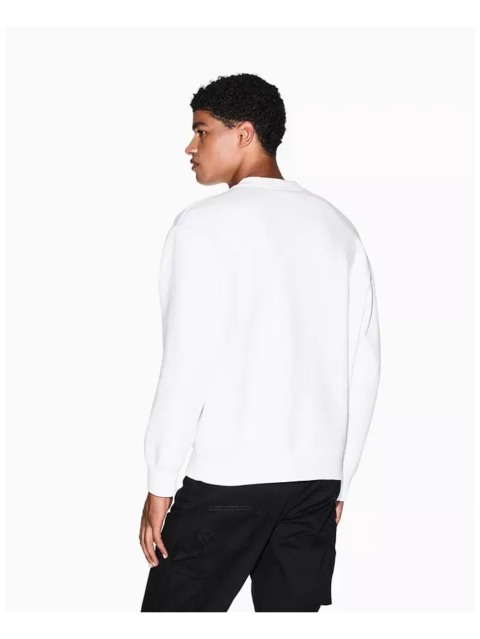 Мужская толстовка Tonal Grid Box Crewneck A|X Armani Exchange — изображение 4 из 5, бежевый/бежевый