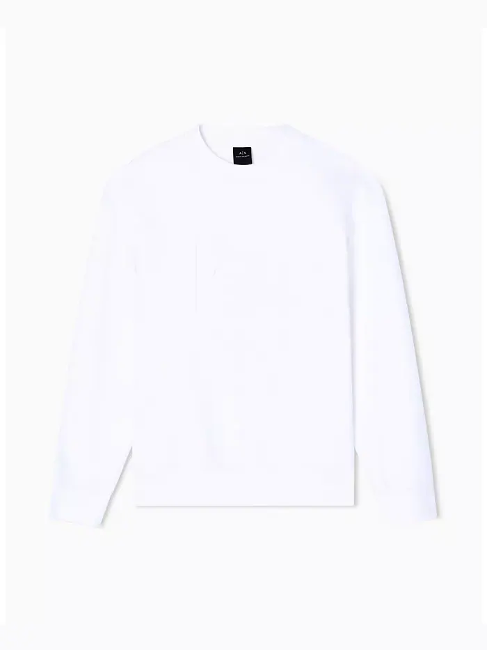 Мужская толстовка Tonal Grid Box Crewneck A|X Armani Exchange — изображение 5 из 5, бежевый/бежевый