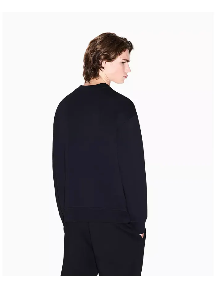 Мужская толстовка Tonal Grid Box Crewneck A|X Armani Exchange — изображение 4 из 5, черный