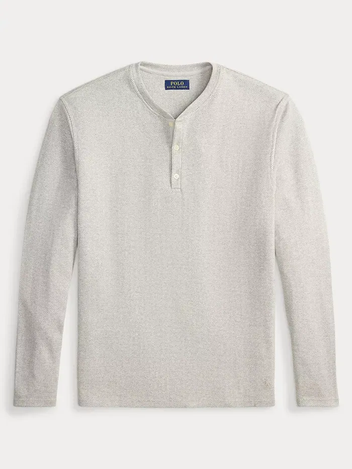 Мужская сорочка для сна с длинным рукавом в елочку Polo Ralph Lauren — изображение 7 из 7, коричневый