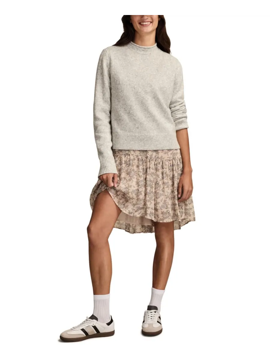 Женский мягкий свитер с высоким воротником Cloud Lucky Brand — изображение 2 из 5, светлый серый