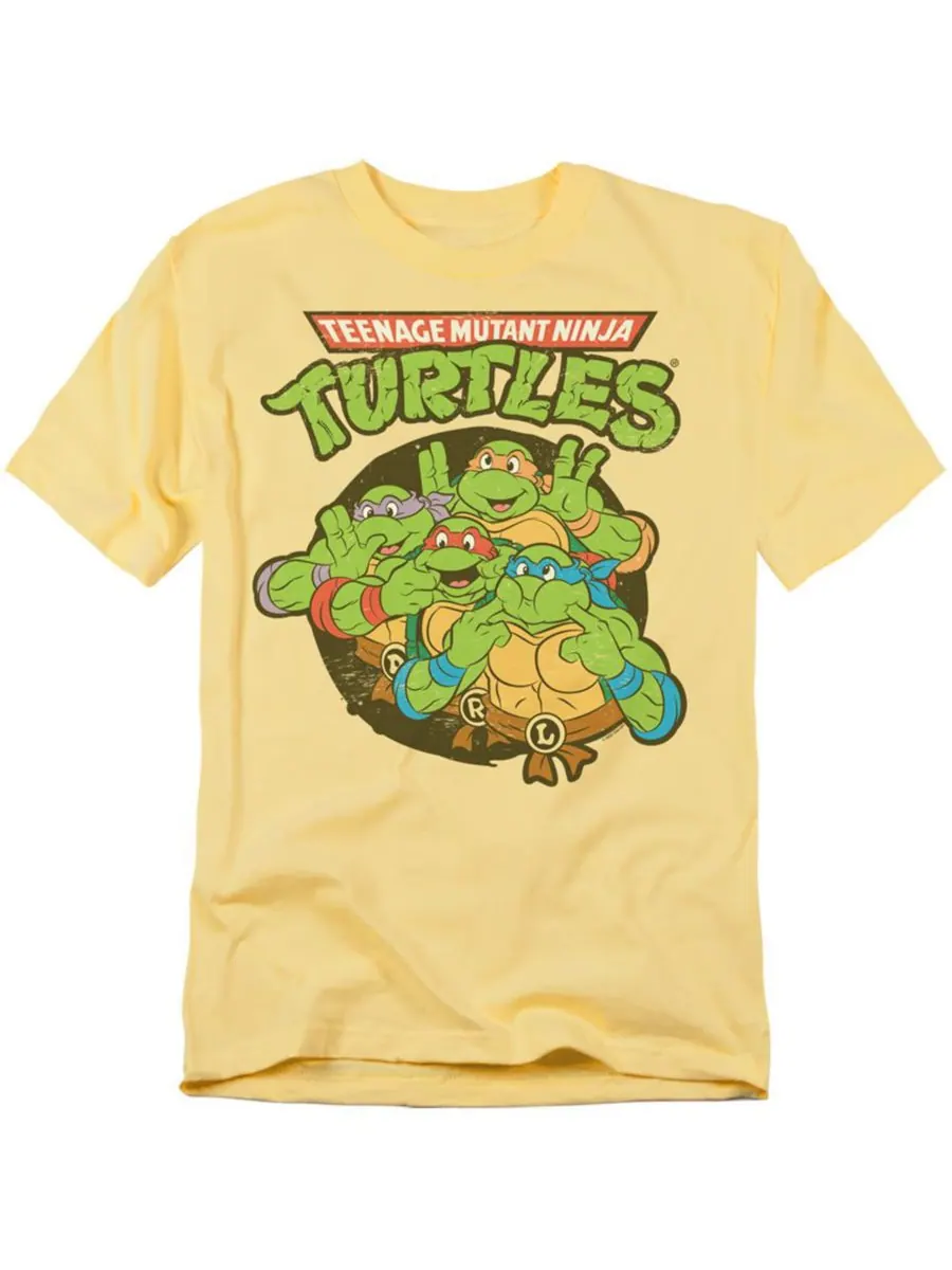 Футболка с забавными черепашками для высоких и крупных людей TEENAGE MUTANT NINJA TURTLES — изображение 1 из 3, желтый