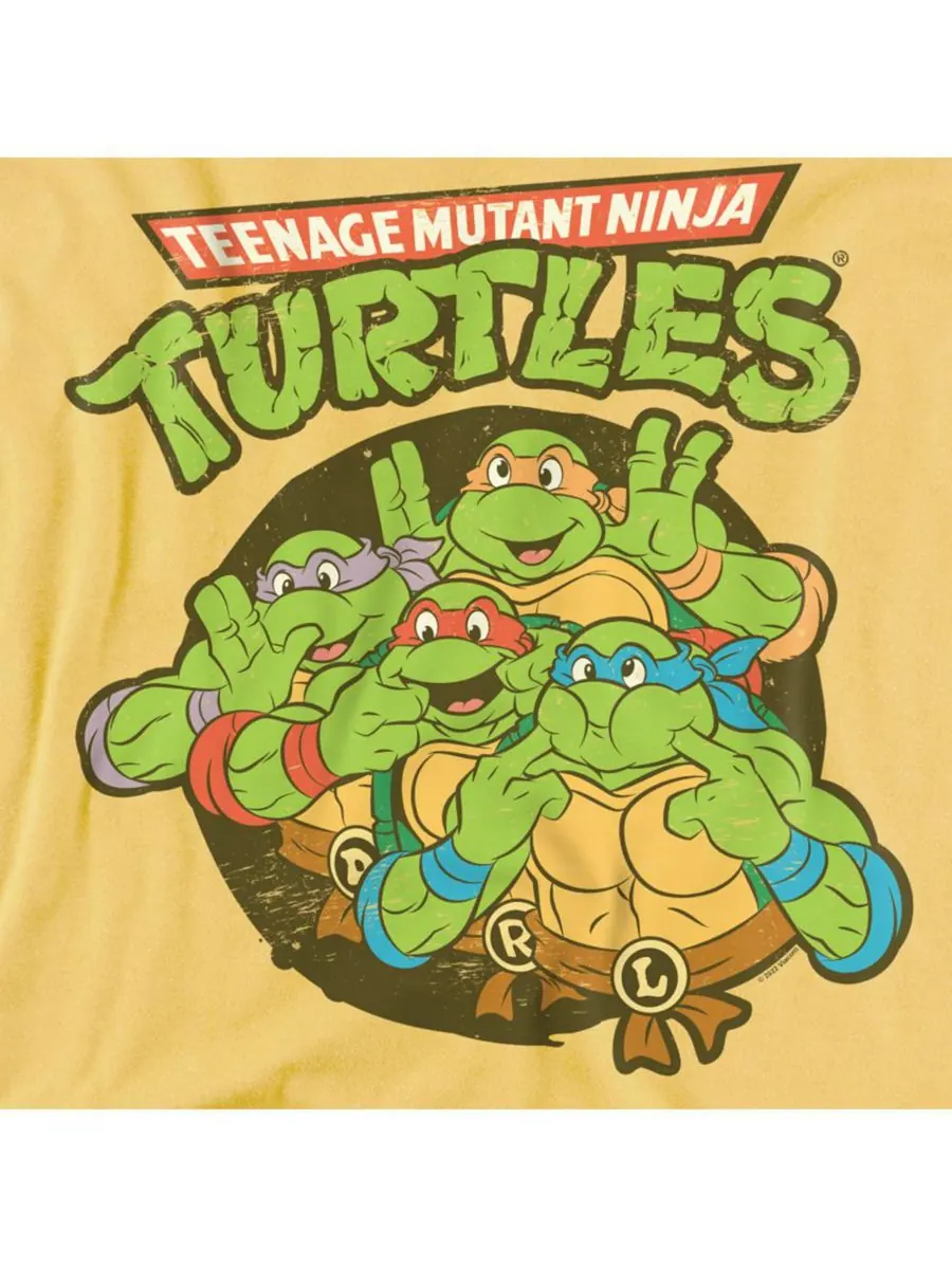 Футболка с забавными черепашками для высоких и крупных людей TEENAGE MUTANT NINJA TURTLES — изображение 3 из 3, желтый
