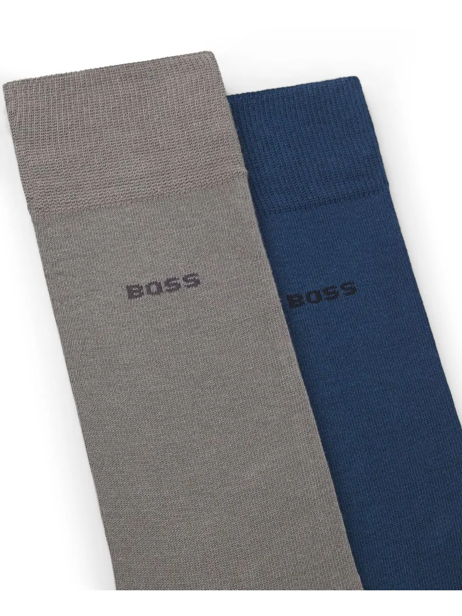 Мужские носки средней длины, 2 пары Hugo Boss — изображение 2 из 3, синий/серый